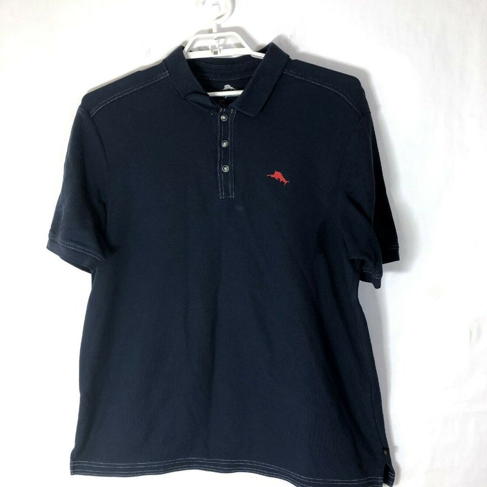 Tommy Bahama Polo Marlin Mens Blue Short Sleeve Sh